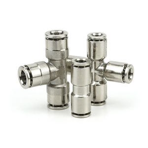 Raccord rapide pneumatique en métal 4mm 6mm 8mm 10mm 12mm 14mm 16mm en laiton pour connexion de tuyau d'air - Product Image 1
