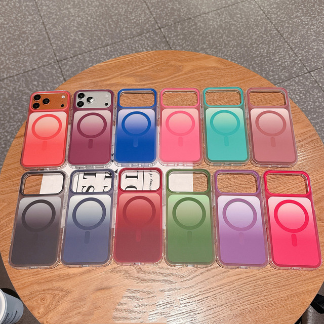 IMD Double Layer Gradient Color TPC PC Phone Case for iphone 17 Air Matte Clear Magnetic Shockproof Cover for iphone 17 Promax