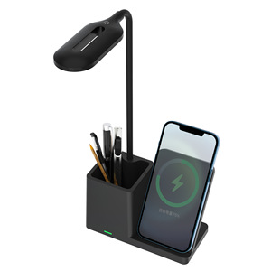 3-in-1 Desk <b>Lamp</b> with Pen Holder & 15W <b>Wireless</b> Charger, Adjustable LED Desk Light, Fast Charging Phone Stand with Pen Organizer - Product Image 1