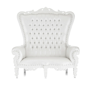 Chaises de roi doubles en bois massif de luxe avec garniture dorée et velours noir pour les événements et les locations de <span class=keywords><strong>mariage</strong></span> - Product Image 5
