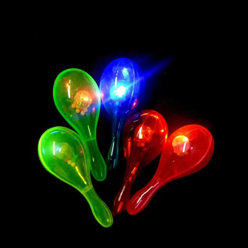 Wholesale Factory Hot Sale Multi Color LED Plastic Maraca Flashing Maraca Party Fun Maker Light Up Maracas Party Supplies