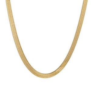 Collar de cadena de espiga de acero inoxidable 304 chapado en oro para hombres y mujeres, joyería de moda, regalo. - Product Image 4