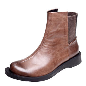 Nouvelles Bottines Plates en Cuir Véritable Style Britannique Rétro à Lacets pour Femmes, Semelle Souple - Product Image 5