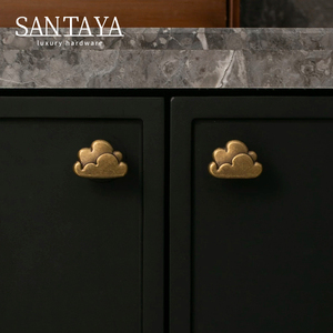 Santaya Solid Antique Brass Handles <strong>Cloud</strong> Shape Kitchen Cabinet Pulls Bedroom Wardrobe <strong>Drawer</strong> <strong>Knobs</strong> Furniture Handle - Product Image 2