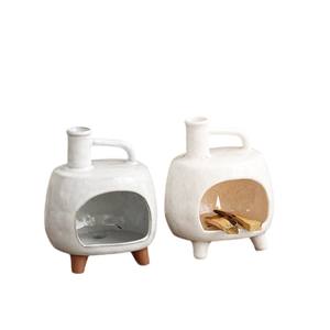 Brûleur d'arômes en céramique pour brûler le bois sacré, <span class=keywords><strong>la</strong></span> <span class=keywords><strong>sauge</strong></span> blanche et le cèdre, peut être utilisé à sec, plateau <span class=keywords><strong>de</strong></span> cheminée d'ambiance à flamme nue pour bureau - Product Image 5