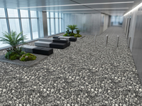 Moquette Moderna 3D con Motivo a Ciottoli, Piastrelle per Pavimenti Commerciali e Uffici, Tappeto Modulare Resistente con Design in Pietra Grigia per Interni Aziendali