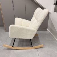 Fauteuil à bascule personnalisé pour la nurserie, fauteuils à bascule modernes pour l'allaitement avec tissu en velours super doux, écologique KAPAI