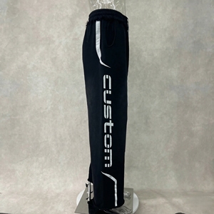 Custom Clothing Manufacturers Screen Printing Sweatpants Heavyweight <strong>Baggy</strong> Track Pants Distressed Raw Hem <strong>Trousers</strong> for <strong>Men</strong> - Product Image 2