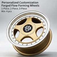 Ruedas FLowtone en Oferta, Borde Pulido 15x7/8.5 4x100/98 ET15 30, Llanta de Aleación Fundida de Cinco Radios para VW Golf Polo BMW E30 E36