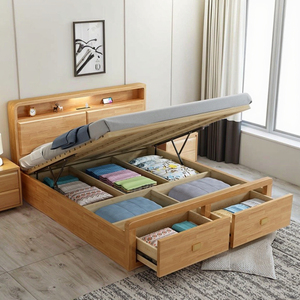 <span class=keywords><strong>Letto</strong></span> in Legno Massello 1,8m Matrimoniale <span class=keywords><strong>con</strong></span> Contenitore Sottostante, Colore Legno Naturale, <span class=keywords><strong>Letto</strong></span> Tatami <span class=keywords><strong>con</strong></span> Spazio di Archiviazione - Product Image 6