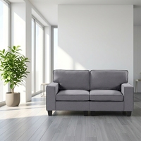 Canapé Redde Boo |   Canapé deux places carré pliable en tissu capitonné avec pieds en bois, design moderne, idéal pour villa, appartement, hôtel, fabriqué en Chine