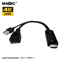 23cm 4K60HZ para HDMI Display Port Converter Cable para HDMI 2,0 macho DP hembra adaptador para PC TV Xbox PS4 PS5 PVC para proyector