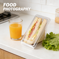Boîtes alimentaires triangulaires transparentes jetables en PET, boîtes en plastique, boîte d'emballage triangulaire pour gâteaux, boîte à sandwich en PP