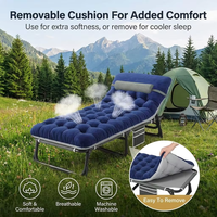 Colchón Plegable Acolchado para Camping con Almohada, Tumbona Reclinable Ajustable, Cama Plegable para Adultos, Precio al por Mayor