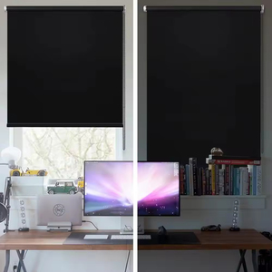 Cortinas opacas 100% con tela <span class=keywords><strong>aislante</strong></span> con cenefa, protección UV, tejido Natural para el hogar y la Oficina, sombra enrollable - Product Image 4