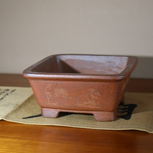 Pot à fleurs carré en argile violette Zhang Zhicheng, style antique, cuit au bois, pour bonsaï - Product Image 1