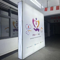 Stand d'exposition portable à 10 niveaux avec éclairage LED rétroéclairé, cadre en aluminium facile à assembler, pour salon professionnel