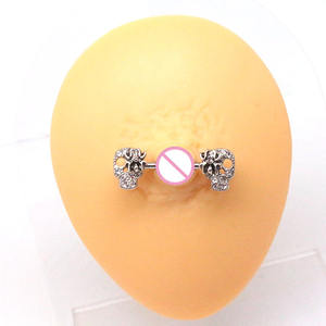 2025, superventas, anillos de <span class=keywords><strong>pezón</strong></span> de araña de acero quirúrgico 316L para mujeres y hombres, barra transparente CZ, barras de <span class=keywords><strong>pezón</strong></span> de Calavera, <span class=keywords><strong>Piercing</strong></span> para <span class=keywords><strong>pezón</strong></span> - Product Image 4