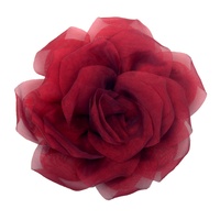 Kain Organza Chiffon 10cm dengan Inti Bunga Mawar Buatan dari Kain Kasa untuk Dekorasi Gaun Pengantin, Topi, DIY, Aplikasi Jahit untuk Renda Prancis