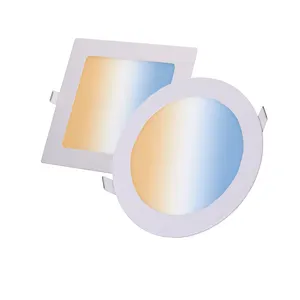 6w 9w 12w 15w 18w 24w 매입형 LED 조명 다운 라이트 슬림 표면 장착 그릴 흰색 원형 천장 패널 조명 Loxone KNX PWM