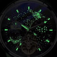 Montre mécanique AOKULASIC 661 avec cadran ciel étoilé, tourbillon creux, bracelet de luxe, montres automatiques en acier inoxydable, Reloj de luxe