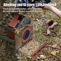 Comedero para Pájaros Redondeado para Exteriores con Carcasa para Cámara Compatible con Google Nest para Observación de Aves