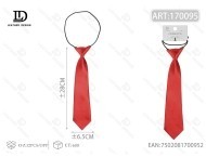Elastic <b>Tie</b> 6.5*28cm Bright Red Solid <b>Polyester</b> Pre-Tied Party Caravats - Product Image 3