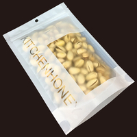 Pochette debout transparente imprimée sur mesure avec procédé UV Sacs en plastique ZipLock Doypack avec fermeture éclair pour fenêtre Emballage pour aliments, collations, épices