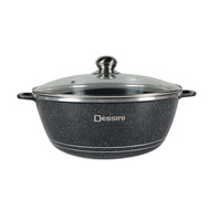 Ensemble d'ustensiles de cuisine de luxe en granit, 10 pièces, avec couvercle en verre
