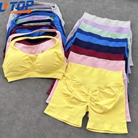 Ensemble de yoga pour femmes, 15 couleurs personnalisées, couleur unie, pantalon de sport pour femme, tenue de sport pour femme, vêtements de sport pour l'extérieur