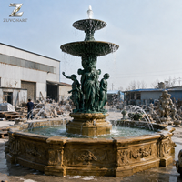 Fontaine de jardin en bronze et cuivre, sculpture d'extérieur, élément aquatique, statue classique, décoration personnalisée pour hôtel, villa, cour, place publique