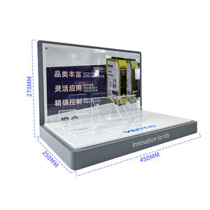 Support d'affichage multifonctionnel moderne 3+3 avec panneau magnétique détachable, base épaisse, banque d'alimentation, support transparent, électronique - Product Image 3