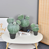 Cactus artificiel vert en plastique, décoration de table d'extérieur, touche tropicale, désertique, marocaine, vitrine, ornement, pot