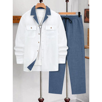 Ensemble de costume slim coréen créatif pour homme – Tenue décontractée et de mariage pour l'automne – Ensemble veste de costume formel style coréen