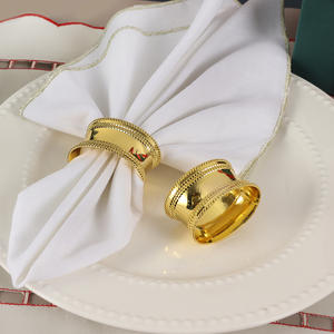 Anneaux de serviette en métal doré en forme de tambour, en alliage de zinc, pour mariage, vente en gros, personnalisés et en stock - Product Image 5