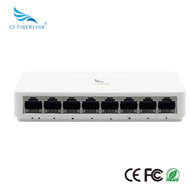 8-Port Gigabit Ethernet Switch with QoS 16G Switch Capacity Plastic Shell Plug and Play Non Management Network for IP Camera