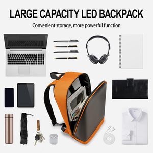 Sac à dos LED YOLOLAND, taille ordinateur portable 15,9 pouces, résistant à l'eau, design arc-en-ciel avec port USB, sac de voyage unisexe - Product Image 3