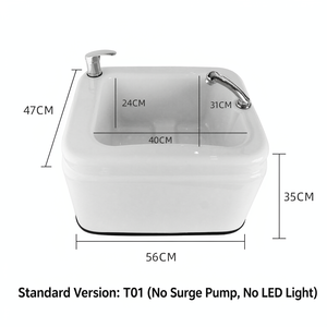 Bañera de Hidromasaje para Pies con Agua Fría y Caliente Ajustable, Bomba de Hidromasaje y Luz LED de Colores para Salón de Belleza y Pedicura - Product Image 1