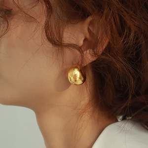Mode plaqué or haute poli épais boucles d'oreilles en forme de C pas de décoloration en acier inoxydable gros croissant demi-cercle boucles d'oreilles femmes - Product Image 5