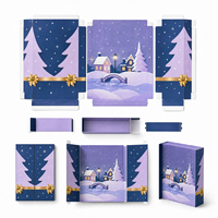 Neues Design Maßgefertigter 24-Tage Weihnachts-Adventskalender Box Leere Karton-Countdown-Geschenkverpackung Luxuriöse Starre Box mit Goldfolienprägung