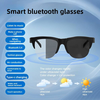 Lunettes Intelligentes Ultralégères Demi-cerclées avec Audio, Verres Photochromiques, Protection UV, Musique Sans Fil, Appels et Contrôle Tactile