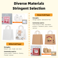 Vente directe de sacs cadeaux en papier kraft biodégradable, mini, avec poignée en corde de coton, impression numérique, pour cosmétiques, bijoux, emballage d'achats