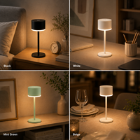 Lampe de bureau LED 2-en-1 de haute qualité, style simple, à piles, décorative, à intensité tactile, sans fil, rechargeable, petite lampe de bureau
