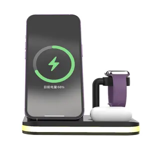 Factory Best Seller 15w Fast 3 In 1 Wireless Charging Docking Station Multi Wireless Mobile Phone Charger Stand Dock