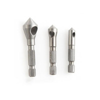 Jeu de forets à fraiser à 90 degrés Forets d'ébavurage Tapper Hole Cutter Outils à main Bois Métal Plastique Chanfrein Set
