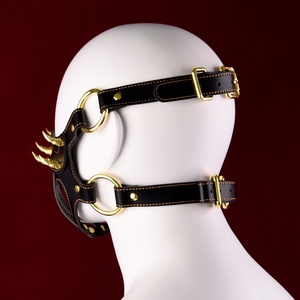 หน้ากากหนังรัดปากแบบเฟติช อุปกรณ์พันธนาการศีรษะ BDSM เกมเซ็กส์ บทบาทสมมติ หน้ากากพันธนาการ ของเล่นเซ็กส์สำหรับผู้ใหญ่ ผู้ผลิตขายส่ง - Product Image 2