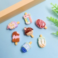 Breloques en résine de 20 mm en forme de bâtonnets glacés, thème alimentaire estival, pour pinces à cheveux, porte-clés, loisirs créatifs, slime et décoration de maison de poupée