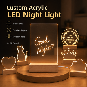OEM ODM Acrylic LED Desk Lamp Custom Pattern 3D Night Light Message Board <b>Creative</b> <b>Gift</b> Collection - Product Image 1