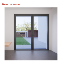 Nouvelle porte coulissante pivotante commerciale en aluminium, insonorisée, avec verre trempé, pour entrée de centre commercial et appartement