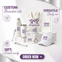 Ensemble cadeau promotionnel personnalisé AI-MICH Premium : carnet A5, gobelet isotherme en acier inoxydable, sacs personnalisés, accessoires de journal.